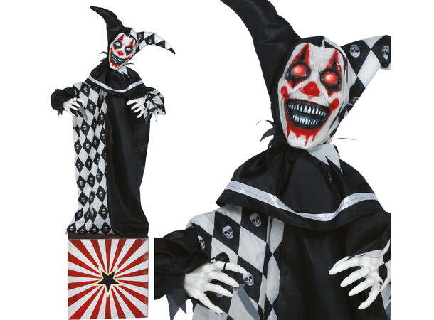 Skrekkfigur - Psycho klovn 1 Figur m/lyd/lys/begegelse - 170cm 