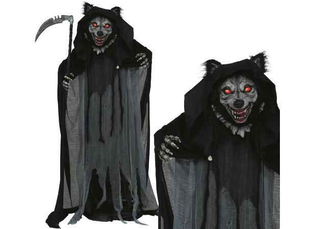 Skrekkfigur - Varulv på stativ 1 Figur m/lyd/lys/begegelse - 175cm 