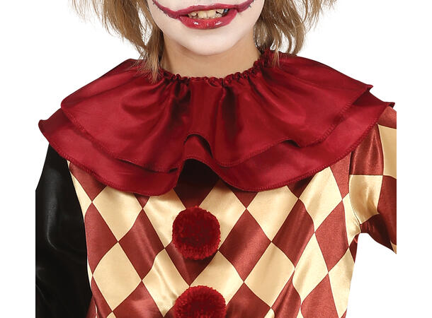 Skummel klovn - Rød/Hvit ruter 1 Barnekostyme til gutt - Str 7-9 År 