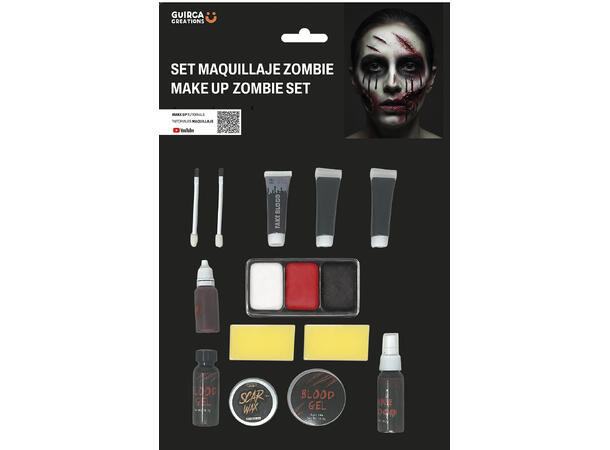 Sminkesett - Zombie 1 Sett m/sminke og tilbehør 