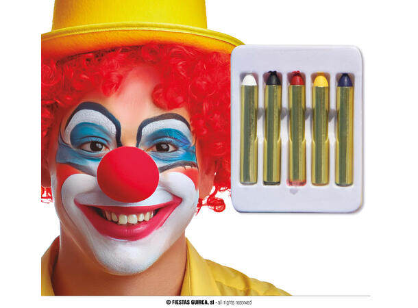 Sminkestifter 5 farger assortert 5 stifter a 1,9g 