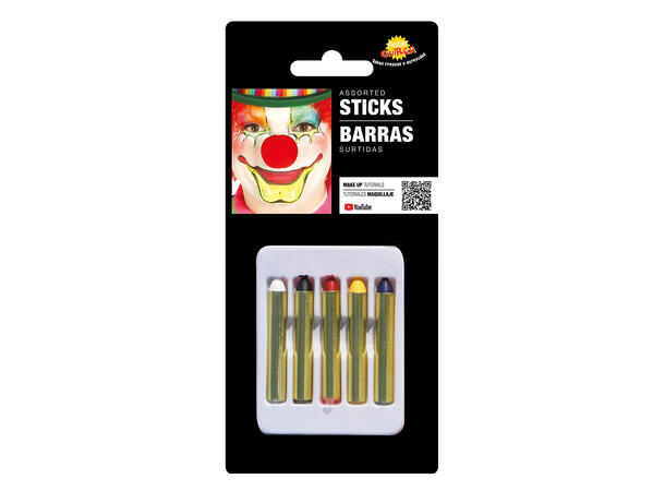 Sminkestifter 5 farger assortert 5 stifter a 1,9g 