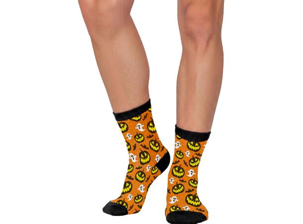 Sokker med gresskar og spøkelser 1 Par sokker i bomull - Str 37-41 