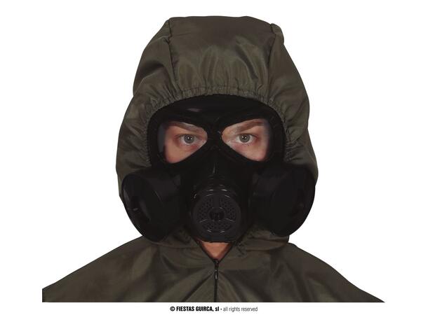 Sort gassmaske - voksen 1 Maske i PVC 