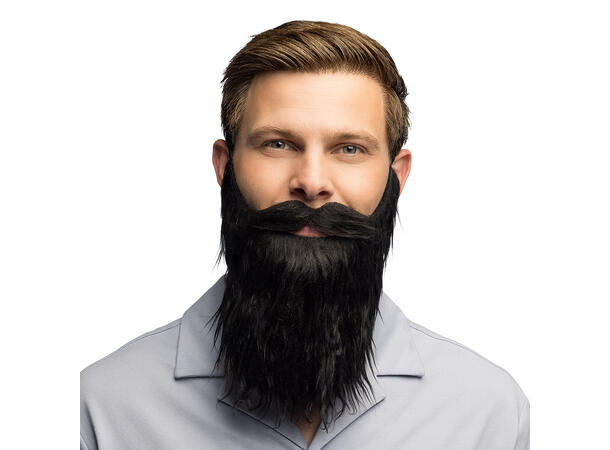 Sort klassisk skjegg 1 Selvklebende skjegg 