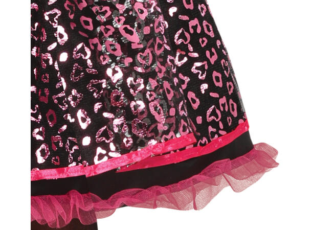 Sort og Rosa kattekostyme - kjole 1 Barnekostyme til jente - Str 7-9 År 