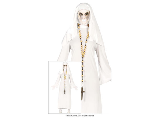 Spøkelsesnonne - Hvit 1 Damekostyme - str 42-44 (L) 