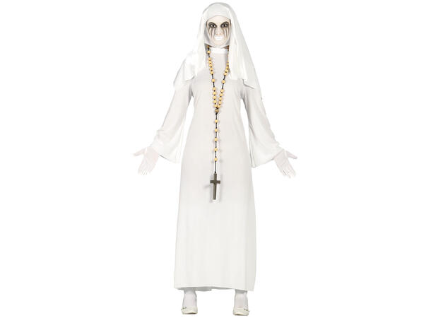 Spøkelsesnonne - Hvit 1 Damekostyme - str 42-44 (L) 