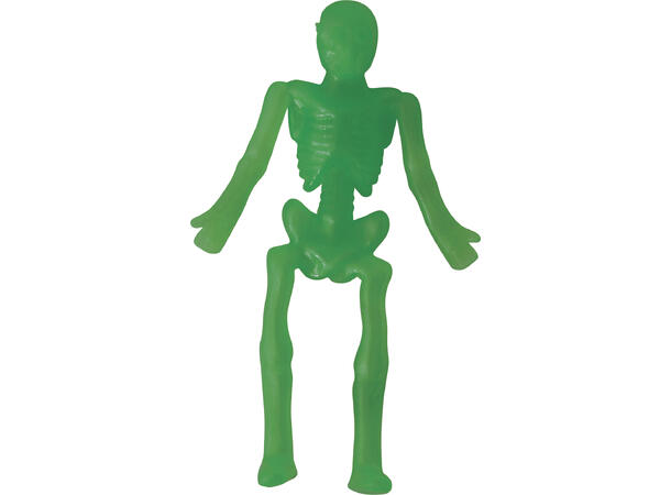 Strekkbare skjeletter - Assoterte farger Display med 24 skjeletter i gummi - 10cm 