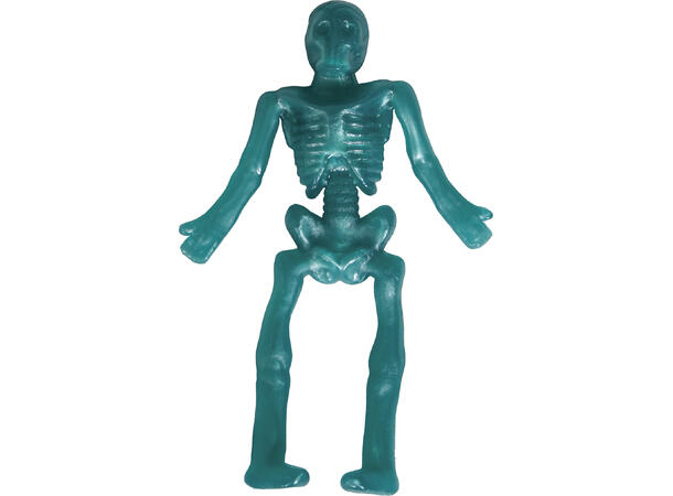 Strekkbare skjeletter - Assoterte farger Display med 24 skjeletter i gummi - 10cm 