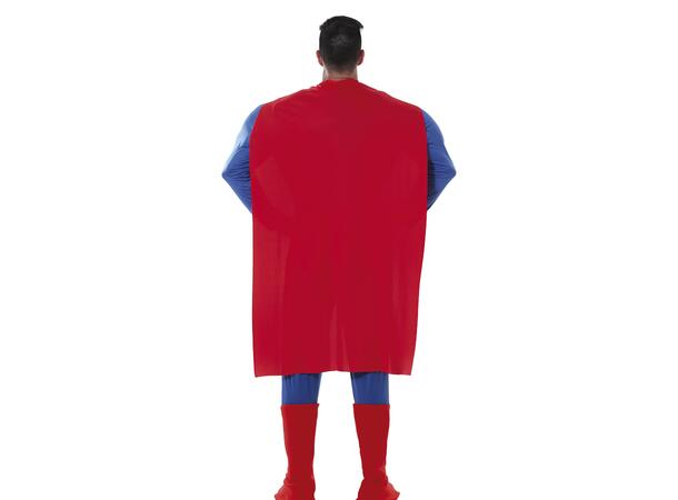 Superhelt - Blå m/Rød kappe og truse 1 Herrekostyme - str 46-48 (S) 