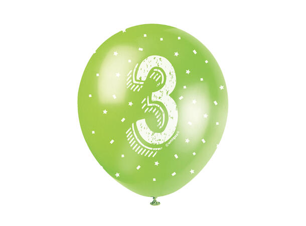 Superprint Premium 3 År - Assortert 5 Gummiballonger - 30cm (12")