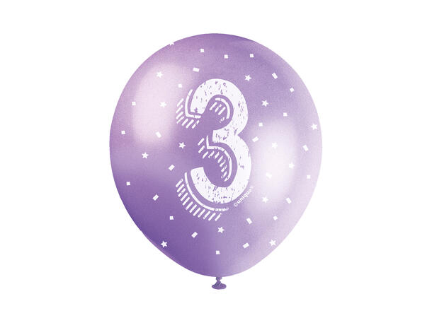 Superprint Premium 3 År - Assortert 5 Gummiballonger - 30cm (12")