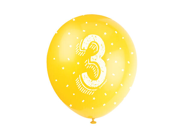 Superprint Premium 3 År - Assortert 5 Gummiballonger - 30cm (12")
