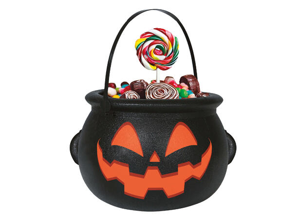 Trick or Treat - Heksegryte - sort 1 Godtebøtte i plast - 16x20cm 
