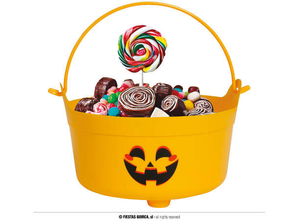 Trick or Treat - Heksegryte gresskar gul 1 Gryte i plast - 24x23x15cm 