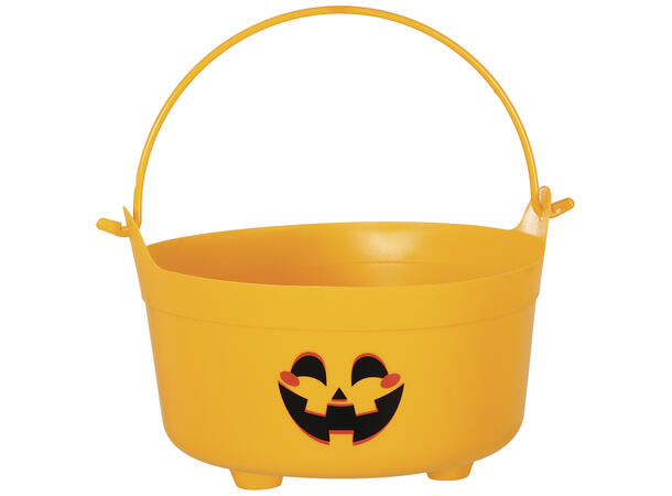 Trick or Treat - Heksegryte gresskar gul 1 Gryte i plast - 24x23x15cm 