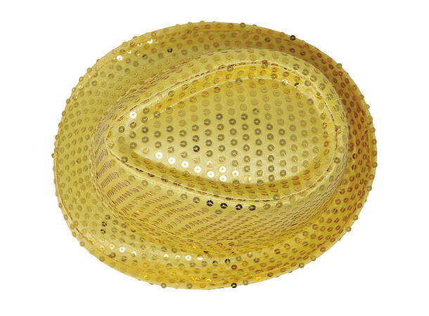 Trilbyhatt - Gull m/paljetter 1 Hatt til voksen - Onesize 