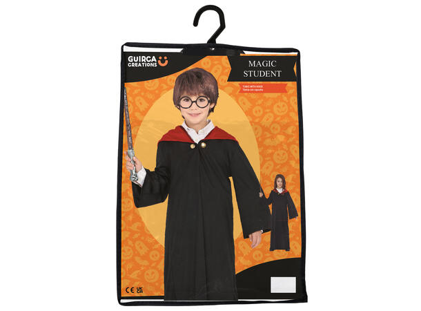 Trollmanselev - Sort/Rød tunika 1 Barnekostyme til gutt - Str 7-9 År 