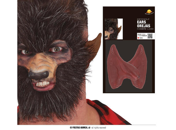 Varulvørerr - Brun 1 Par ører i lateks 