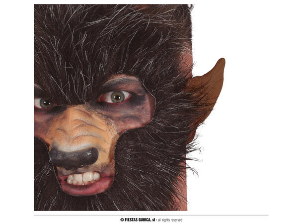 Varulvørerr - Brun 1 Par ører i lateks 