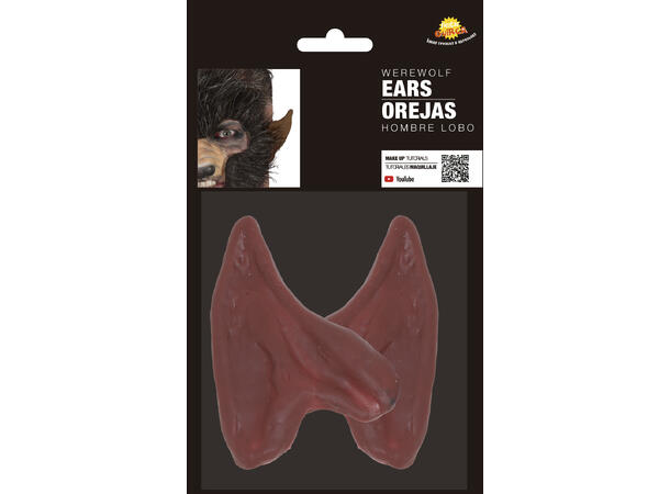 Varulvørerr - Brun 1 Par ører i lateks 