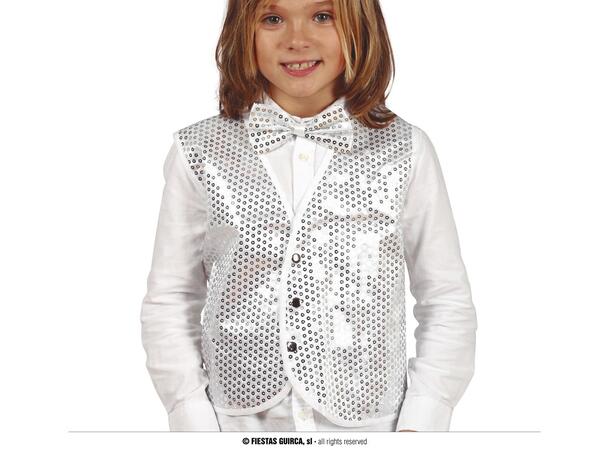 Vest til barn med sølvpaljetter 1 Vest til barn - Onesize 