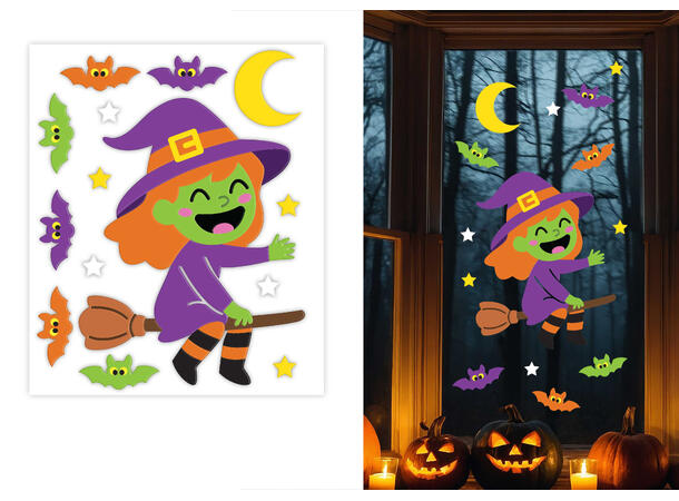 Vindusdekor - "HELP ME" - blodig 1 Vindusdekorasjon i gel - 40x50cm 