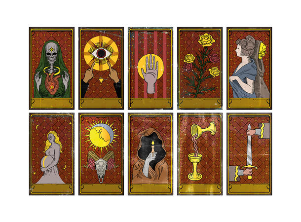 Voodoo kort - Assotert 10 Voodoo-kort - 11x20cm 