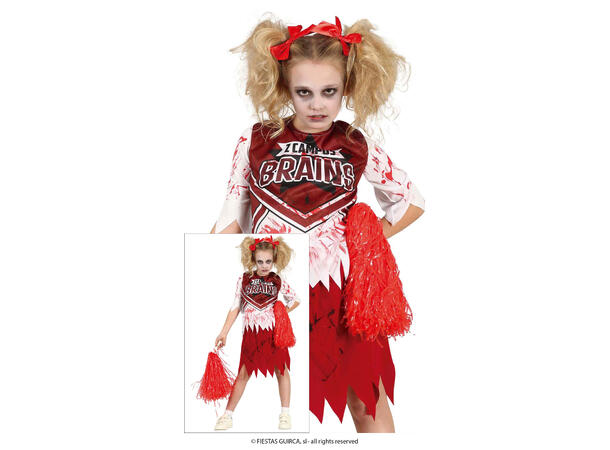 Zombie Cheerleader 1 Kostyme til barn - 10-12 år (147 cm) 