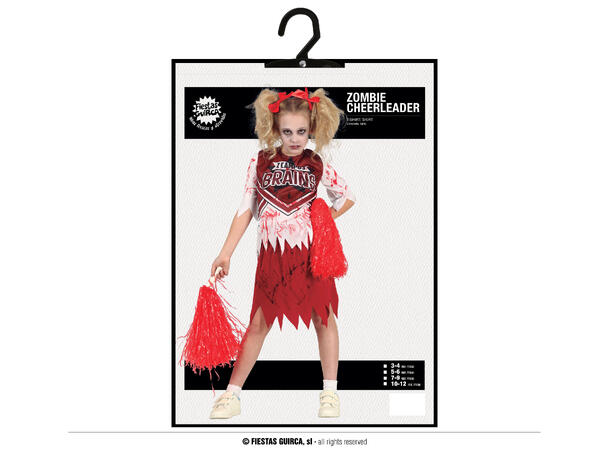 Zombie Cheerleader 1 Kostyme til barn - 10-12 år (147 cm) 