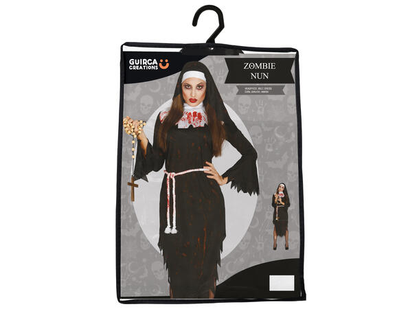 Zombie Nonne - Sort 1 Damekostyme - str 42-44 (L) 