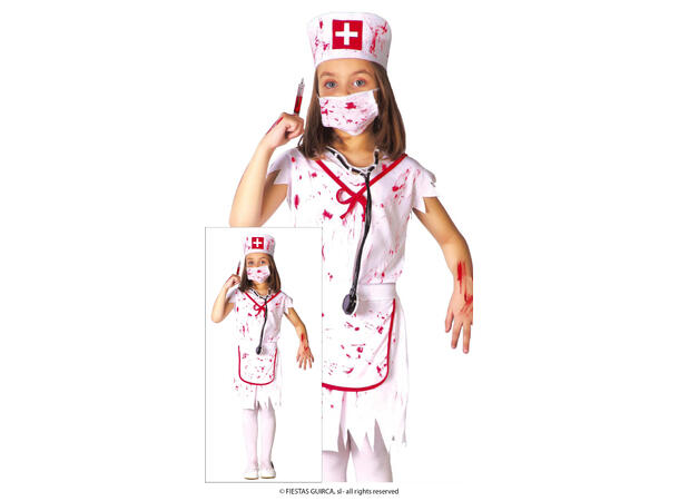 Zombie sykepleier - Jente 1 Kostyme til barn - 7-9 år (133 cm) 