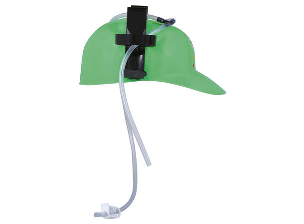 Ølhjelm - Grønn - "Beer King" 1 Hjelm m/holder til mann - Onesize 