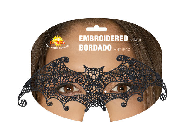 Øyemaske - Sort broderi 1 Maske i polyester 