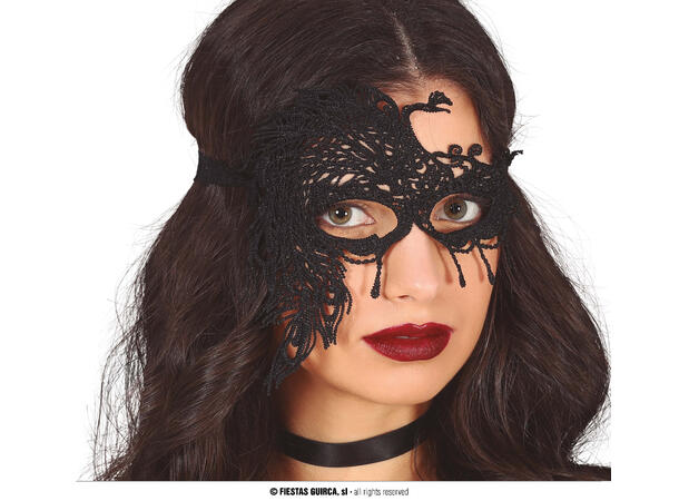 Øyemaske - Sorte blonder 1 Maske i polyester 