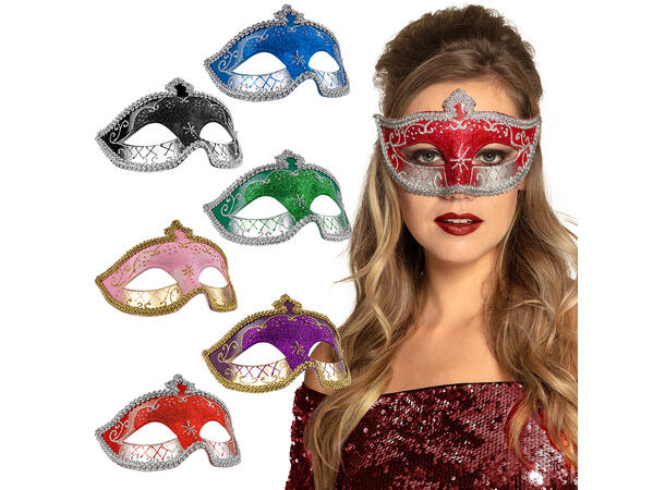 Øyemaske - Venezia - 6 farger assortert 1 Øyemaske 