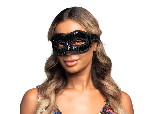 Øyemaske - Venezia m/sorte paljetter 1 Øyemaske 