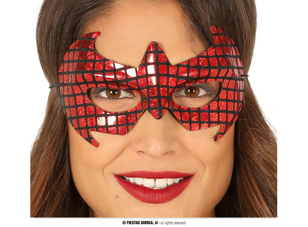 Øyemaske rød - Superheltinne - Spider 1 Øyemaske i plast 