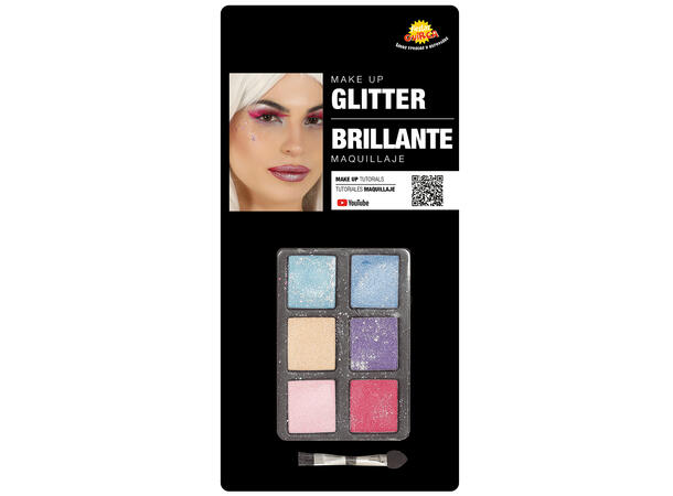 Øyeskygge - Glitter m/børste - 6 Farger 1 Øyeskygge - 6g 