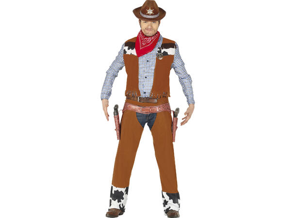 Cowboy - Brun 1 Herrekostyme - Str 54-56 (XL) 