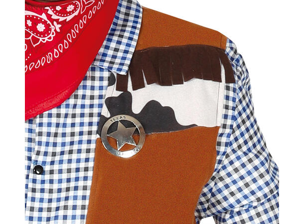 Cowboy - Brun 1 Herrekostyme - Str 54-56 (XL) 