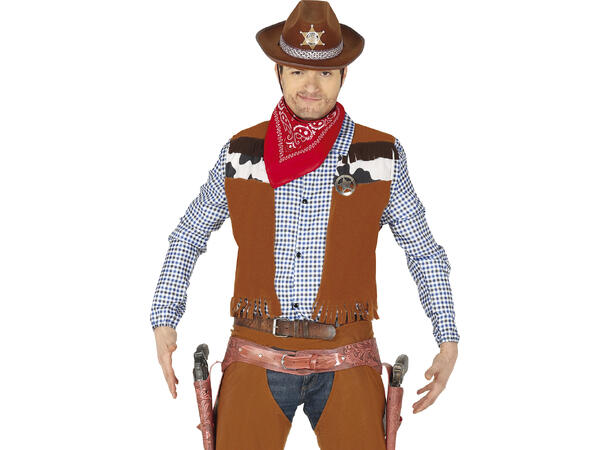 Cowboy - Brun 1 Herrekostyme - Str 54-56 (XL) 