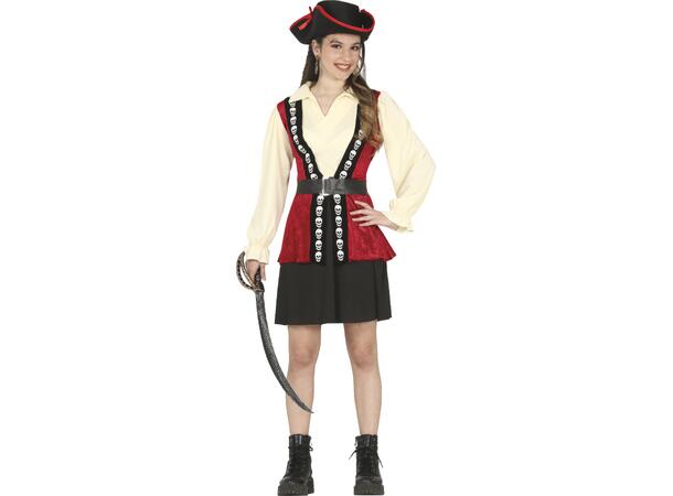 Damepriat - Rød/sort/hvit 1 Barnekostyme - Str 14-16 År (171cm) 