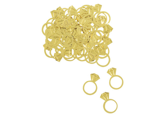 Diamantring - Gull, Stor 1 Pose bordkonfetti folie - 15g