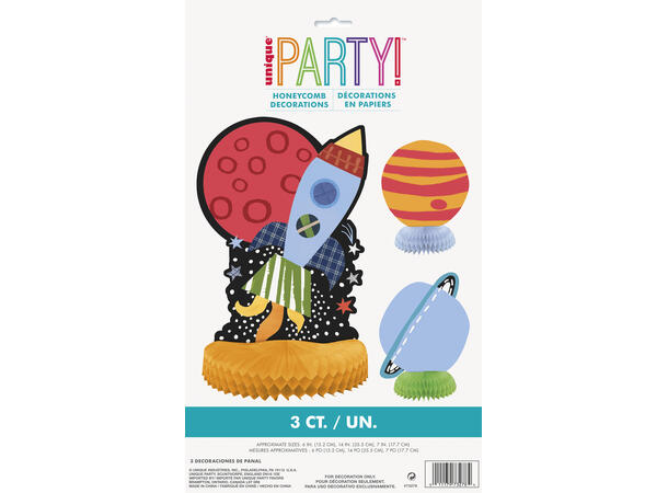 Outer Space 3 Papirdekorasjoner - mini  honeycomb 