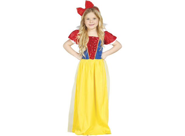 Snehvit - Kjole 1 Barnekostyme - Str 10-12 År (151cm) 