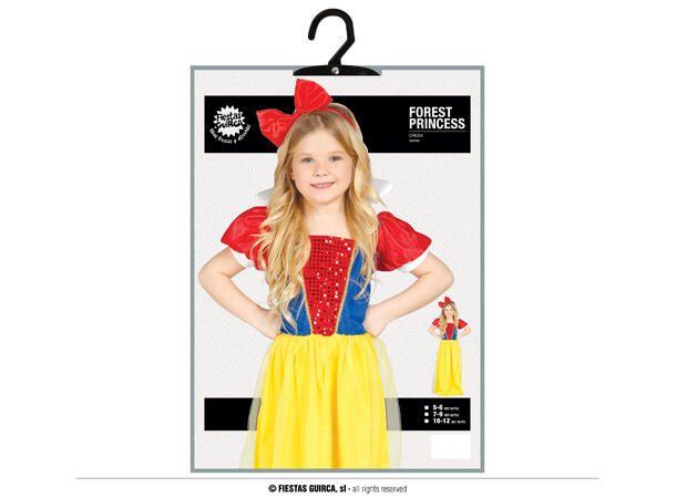 Snehvit - Kjole 1 Barnekostyme - Str 10-12 År (151cm) 