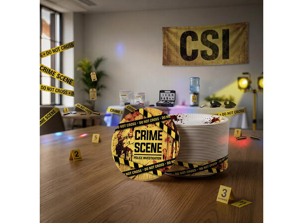 Crime Scene 6 Tallerkener i papp - 23cm 