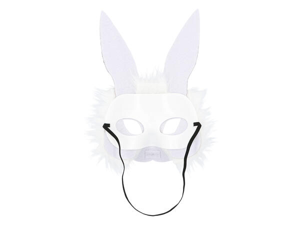 Halvmaske - Kanin m/pels 1 Halvmaske til voksen 